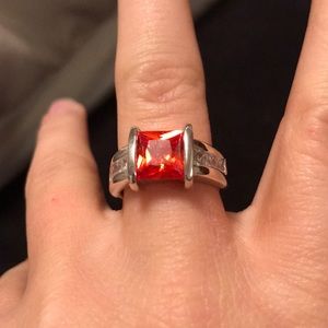 Orange & silver ring